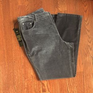 DG2 Velvet Jeans 5 Pocket Skinny Slim Leg Dark Gray